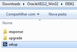 executando o instalador do OracleXE